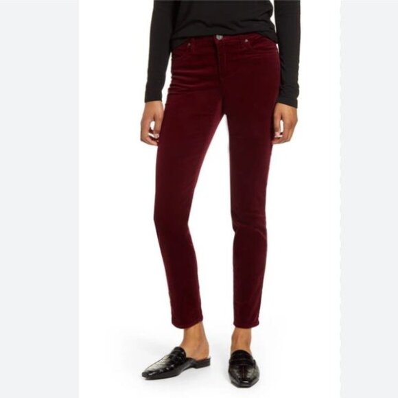 Kut From The Kloth Diana Corduroy Skinny Jeans Womens 4P Red Pants Petite OO02X - Picture 1 of 9